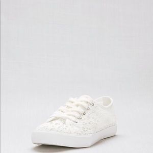Crochet lace bridal sneakers. Never worn.